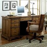Cole Office Aberdeen Flat-Top Desk, 78in.H x 56in.W x 24in.D, Canyon Oak by Cole Office
