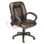 Relaxzen(R) 3-Motor Massage Mid-Back Chair, 22in.H x 19 1/2in.W x 19in.D, Black