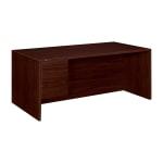 HON(R) 10500 Series Single-Pedestal Desk, Pedestal On Left, Mates With Right Return, 29 1/2in.H x 72in.W x 36in.D, Mahogany