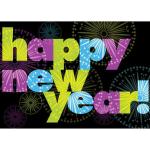 Personalized New Year Cards, Bursting With Fun, 7 7/8in. x 5 5/8in., Box Of 25