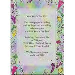 Custom Printed Premium Invitations, New Year's Party , Flat, 5 1/2in. x 7 3/4in., Translucent , Box Of 25
