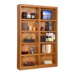 Concepts In Wood Double-Wide Bookcase, 10 Shelves, 72in.H x 48in.W x 10 5/8in.D, Dry Oak