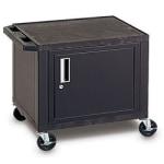 H. Wilson 26in. Plastic Utility Cart With Locking Cabinet, Black by H. Wilson