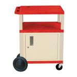 H. Wilson 34in. Plastic Utility Cart With Locking Cabinet And Big Wheel Kit, Red by H. Wilson