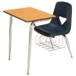 Scholar Craft(TM) 620 Series Student Combo Desk, Navy Chair With Oak Desktop, Set Of 2 by Scholar Craft