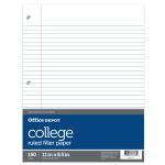 Office Depot(R) Brand Notebook Filler Paper, College-Ruled, 8 1/2in. x 11in, 3-Hole Punched, Pack Of 150 Sheets Office Depot(R) Brand Notebook Filler Paper, College-Ruled, 8 1/2in. x 11in, 3-Hole Punched, Pack Of 150 Sheets