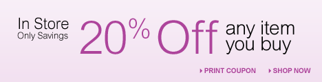 20 percent off any item