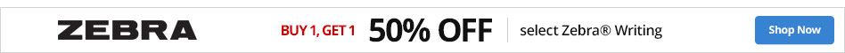 Buy 1 Get 1 50% off select Zebra® writing Buy 1 Get 1 50% off select Zebra® writing