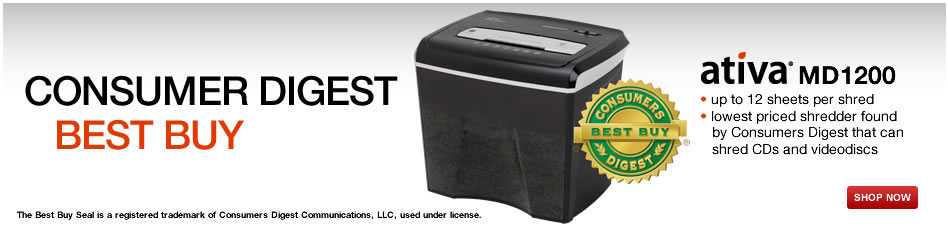 Award Winning Ativa Paper Shredder