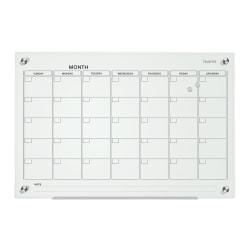 Quartet Infinity Glass Magnetic Calendar Board, 4 x 3 Feet, White Surface, Frameless (GC4836F)
