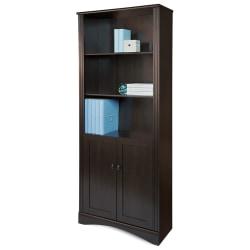 Realspace (R) Dawson 5-Shelf Bookcase With Doors, 72in.H x 30 1\/2in.W x 11 3\/5in.D, Cinnamon Cherry