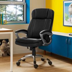 Serta Executive Smooth Black Big and Tall Puresoft Faux Leather Office Chair