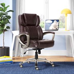 Serta Biscuit Brown Supple Bonded Leather Executive Office Chair