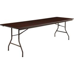 Lorell (R) Laminate Economy Folding Table, 29in.H x 30in.W x 96in.D, Mahogany