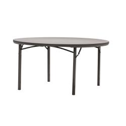COSCO (R) Commercial Products Folding Table, Round, 30in.H x 60in.W x 72in.D, Brown\/Brown