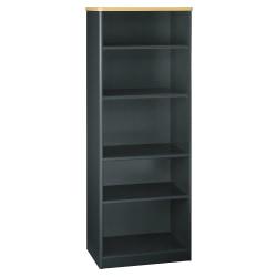 Bush Office Advantage 5-Shelf Bookcase, 66 3\/8in.H x 25 3\/8in.W x 13 5\/8in.D, Beech\/Slate, Standard Delivery Service
