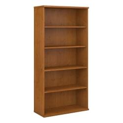 Bush Business Furniture Components Collection 36in. Wide 5 Shelf Bookcase, 72 7\/8in.H x 35 5\/8in.W x 15 3\/8in.D, Natural Cherry, Standard Delivery Service