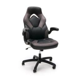 OFM Essentials by Racing Style Gray Leather Gaming Chair