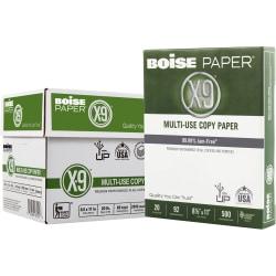 X-9 Multiuse Copy Paper, 8 1/2in. x 11in., 20-Lb, Ream Of 500 Sheets, Case Of 5 Reams