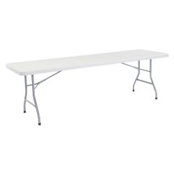 National Public Seating Blow-Molded Folding Table, Rectangular, 29 1\/2in.H x 96in.W x 30in.D, Light Gray\/Gray