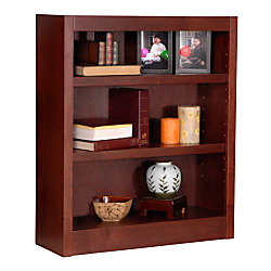 Concepts In Wood Bookcase, 3 Shelves, 36in.H x 30 1\/2in.W x 10 5\/8in.D, Cherry