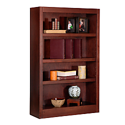 Concepts In Wood Bookcase, 4 Shelves, 48in.H x 30 1\/2in.W x 10 5\/8in.D, Cherry