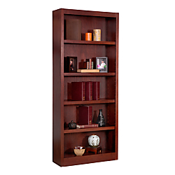 Concepts In Wood Bookcase, 5 Shelves, 72in.H x 30 1\/2in.W x 10 5\/8in.D, Cherry