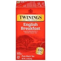 Twinings English Breakfast Tea, 1.06 Oz, Pack Of 25