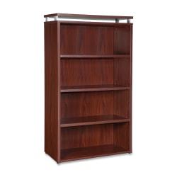 Lorell (R) 68600 Series 4-Shelf Bookcase, 48in.H x 36in.W x 12 1\/2in.D, Mahogany