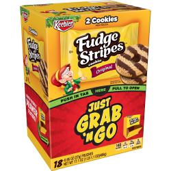 UPC 030100116592 product image for Keebler Fudge Stripe Cookies Grab 'N Go Pouches - Shortbread - 18 / Box | upcitemdb.com