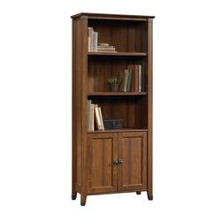 Sauder Carson Forge Library 4-Shelf Bookcase With Doors, 69 1\/8in.H x 29 3\/8in.W x 12 5\/8in.D, Washington Cherry
