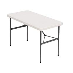 Realspace Folding Table, Molded Plastic Top, 4ft. Wide, 29in.H x 48in.W x 24in.D, Platinum