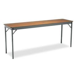 Barricks Special Size Folding Table, Rectangle, 30in.H x 72in.W x 18in.D, Black\/Walnut