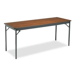Barricks Special Size Folding Table, Rectangle, 30in.H x 72in.W x 24in.D, Black\/Walnut