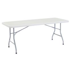 National Public Seating Blow-Molded Folding Table, Rectangular, 29 1\/2in.H x 72in.W x 30in.D, Light Gray\/Gray