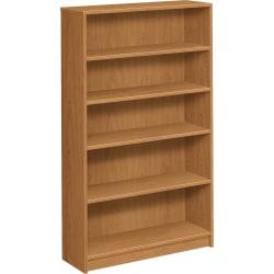 HON (R) 1870-Series Laminate Bookcase, 5 Shelves (3 Adjustable) , 60in.H x 36in.W x 11 1\/2in.D, Harvest