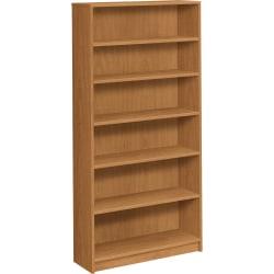 HON (R) 1870-Series Laminate Bookcase, 6 Shelves, 73in.H x 36in.W x 11 1\/2in.D, Harvest