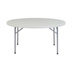 National Public Seating Blow-Molded Folding Table, Round, 29 1\/2in.H x 60in.W x 60in.D, Light Gray\/Gray