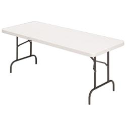 Realspace Folding Table, Molded Plastic Top, 5ft. Wide, 29in.H x 60in.W x 30in.D, Platinum