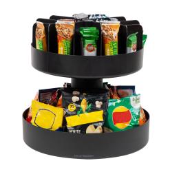 Mind Reader 2 Tier Lazy Susan Granola Bar and Snack Organizer, Home, Office, Breakroom
