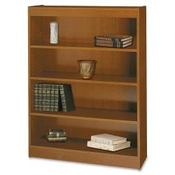 Safco (R) Square-Edge Veneer Bookcase, 4 Shelves, 48in.H x 36in.W x 12in.D, Medium Oak