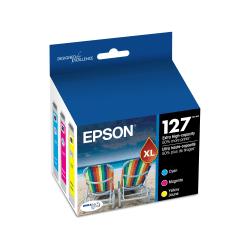 Epson(R) 127 DuraBrite(R) Ultra Tricolor Ink Cartridges (T127520-S), Pack Of 3
