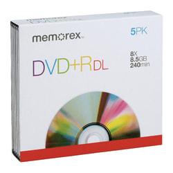 UPC 034707058354 product image for Memorex(R) Double Layer DVD+R Recordable Media With Slim Jewel Cases, 8.5GB, Pac | upcitemdb.com