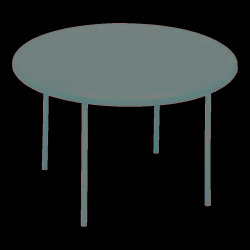 Iceberg Indestruct-Table Too Round Folding Table, 29in.H x 48in.D, Charcoal\/Gray