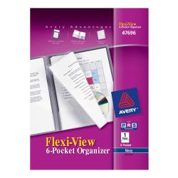Avery(R) Flexi-View 6-Pocket Organizer, 8 1/2in. x 11in., Navy Blue