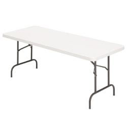 Realspace Folding Table, Molded Plastic Top, 8ft. Wide, 29in.H x 96in.W x 30in.D, Platinum