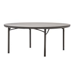 COSCO (R) Commercial Products Folding Table, Round, 30in.H x 72in.W x 72in.D, Brown\/Brown