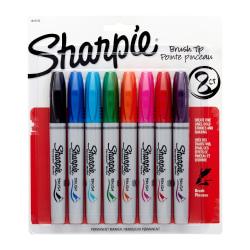 UPC 071641049451 product image for Sharpie Brush Tip Permanent Markers, 8 Colored Markers | upcitemdb.com