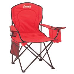 Coleman Oversized Quad Folding Camp Chair with Cooler Pouch, Red