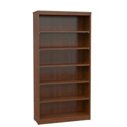 Office Stor Plus Bookcase, 5-Shelf, 72in.H x 36in.W x 14in.D, Executive Cherry